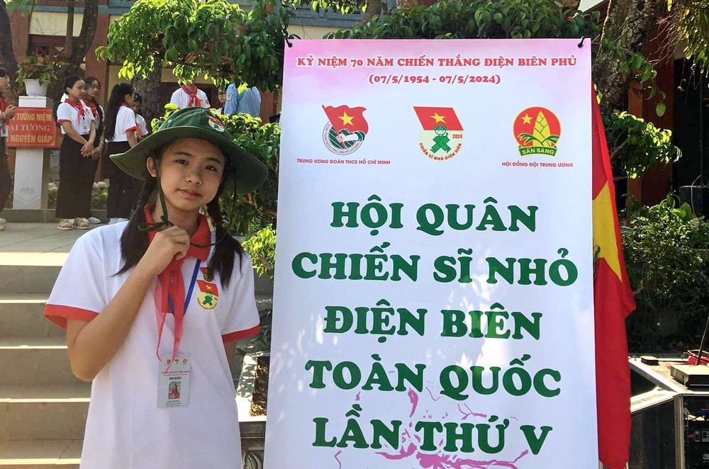Sần Lâm Duyên trong Ngày hội quân Chiến sĩ nhỏ Điện Biên toàn quốc lần thứ V năm 2024.