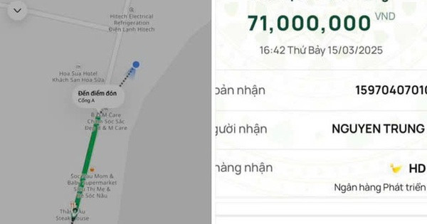 Nữ khách hàng chuyển nhầm 71 triệu đồng cho tài xế GrabBike.