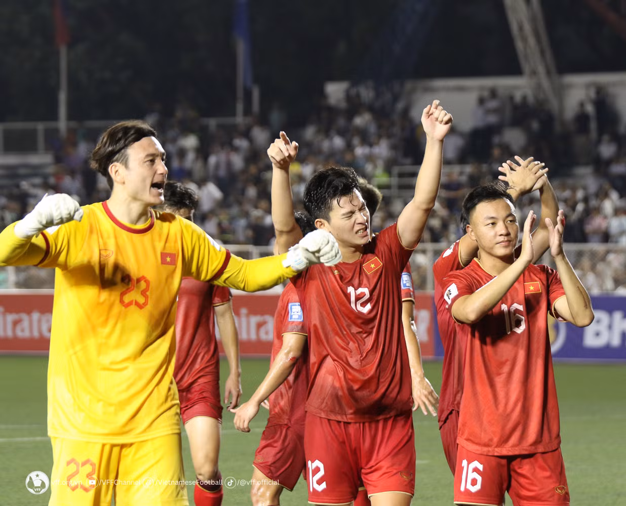 ĐT Việt Nam trong trận gặp ĐT Philippines. (Ảnh: VFF)