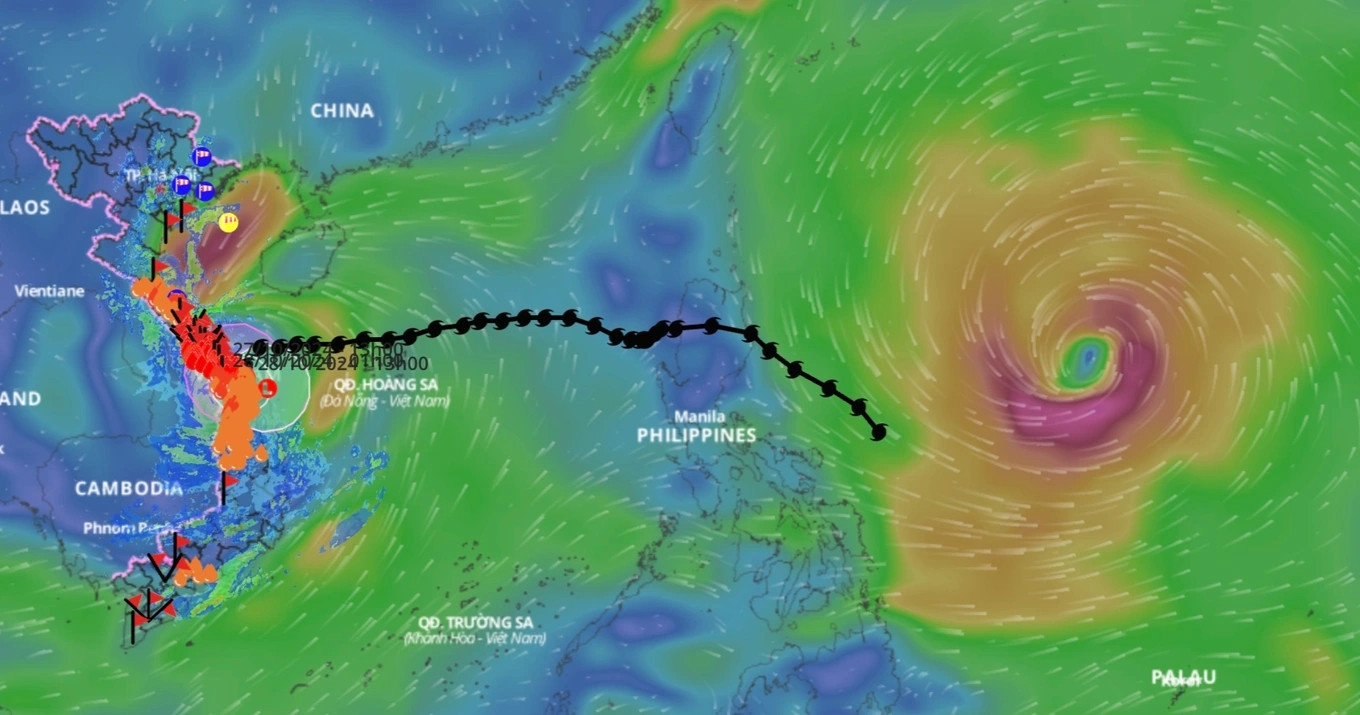 Bão Kong-rey tiếp tục mạnh thêm và không loại trừ khả năng sẽ tiệm cận vào khu vực Biển Đông. (Ảnh: Hệ thống giám sát thiên tai) Bão Kong-rey tiếp tục mạnh thêm và không loại trừ khả năng sẽ tiệm cận vào khu vực Biển Đông. (Ảnh: Hệ thống giám sát thiên tai)
