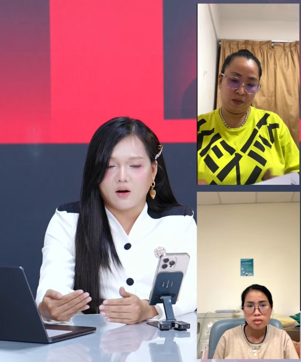 Chị Thảo Nguyễn (áo vàng) khẳng định chị đã xin được toàn bộ hồ sơ bệnh án của các bệnh viện ở Singapore mà bé Bắp điều trị.