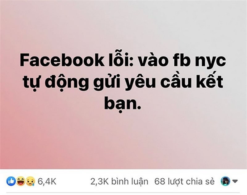 Lỗi này gây phiền toái cho người dùng, đặc biệt là với những người dùng Facebook có thói quen "âm thầm theo dõi" người khác. Lỗi này gây phiền toái cho người dùng, đặc biệt là với những người dùng Facebook có thói quen "âm thầm theo dõi" người khác.