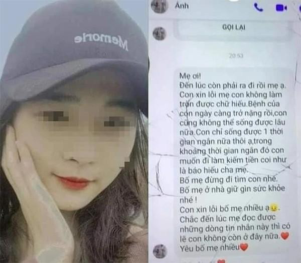 Tin nhắn N.A. gửi về cho gia đình sau khi mất tích bí ẩn. Tin nhắn N.A. gửi về cho gia đình sau khi mất tích bí ẩn.