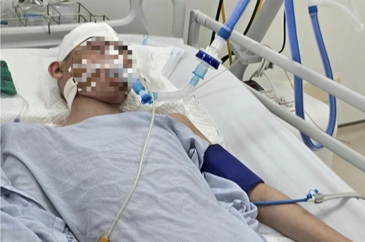 Nạn nhân khi còn điều trị tại bệnh viện.