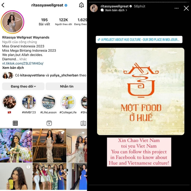 Các hoa hậu quốc tế hào hứng chia sẻ về ẩm thực Huế với bạn bè quê nhà.