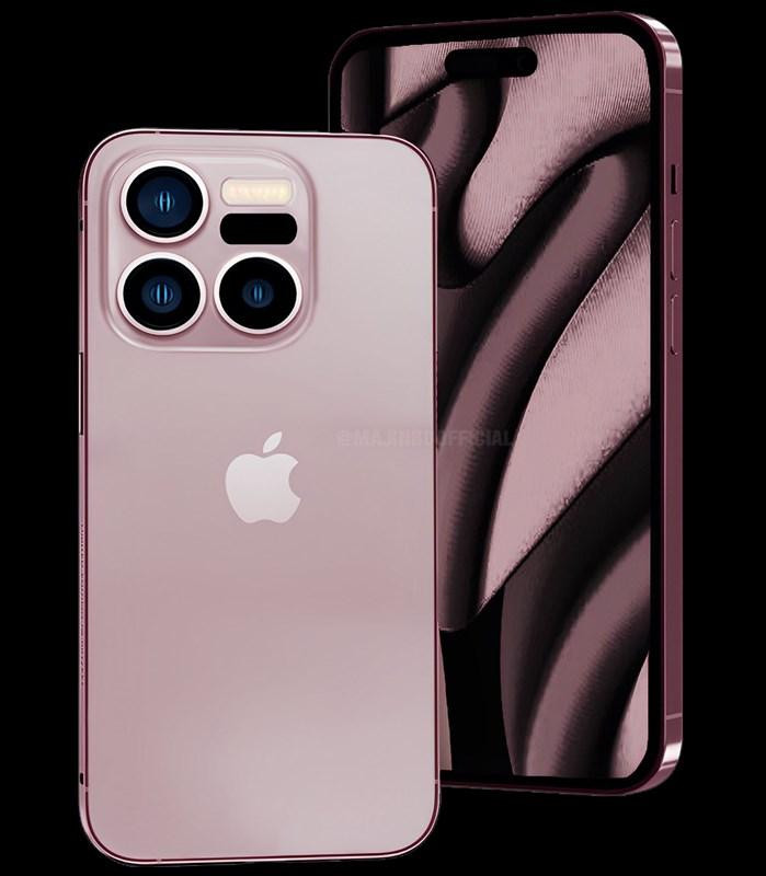 Thiết kế màu tím mộng mơ trên iPhone 15 Ultra concept. (Ảnh: MAJINBU)