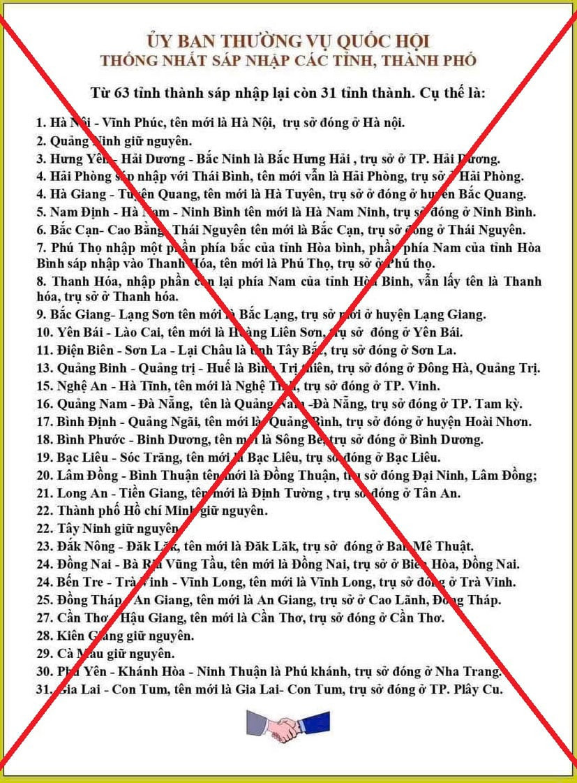 Đăng tin sai sự thật về việc sáp nhập còn 31 tỉnh, thành phố bị xử phạt thế nào? ảnh 1