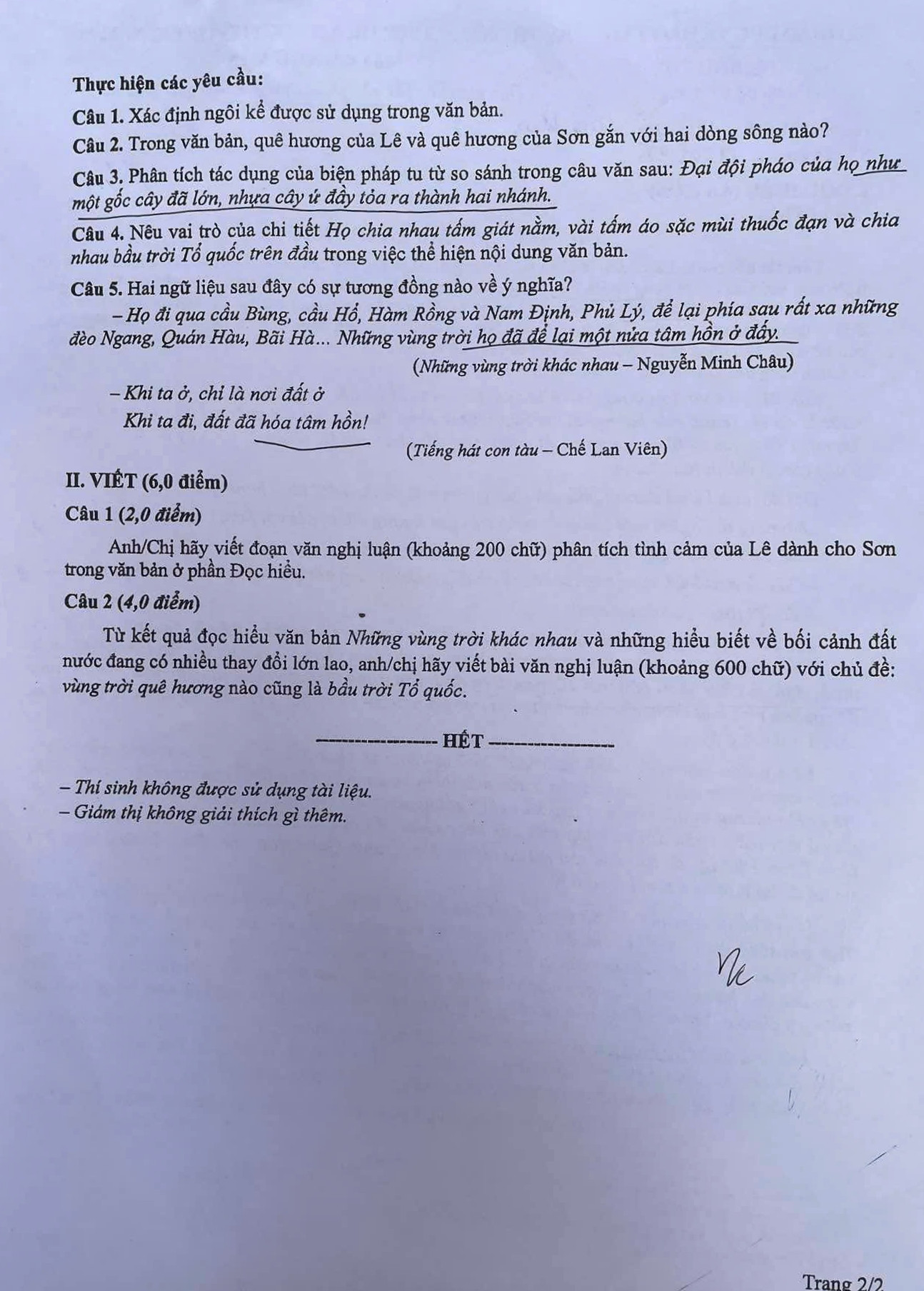 Đề thi Tốt nghiệp THPT năm 2025 môn Ngữ văn.