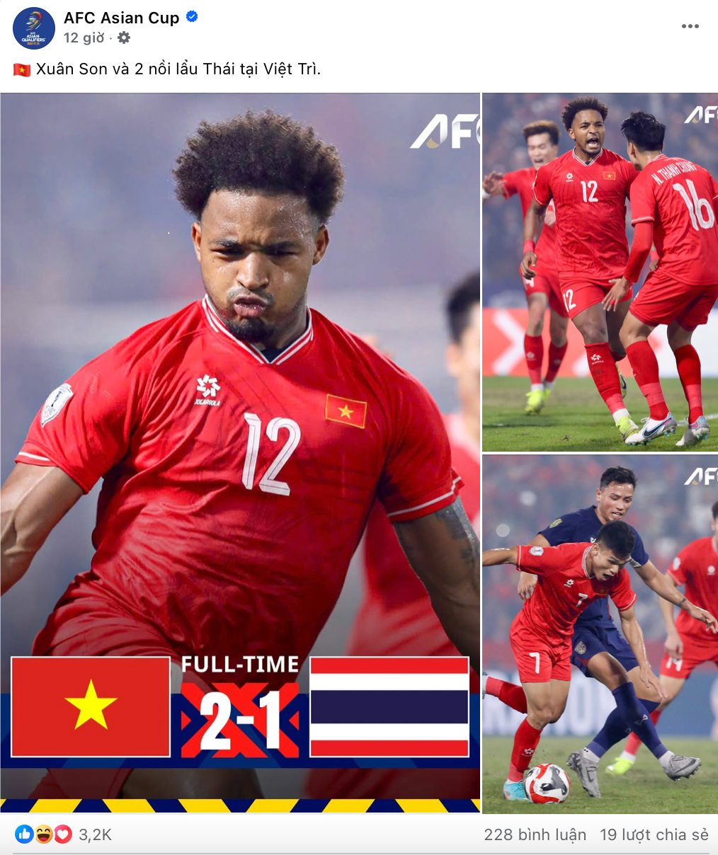 Bài đăng bắt trend cực mạnh của fanpage AFC Asian Cup. Bài đăng bắt trend cực mạnh của fanpage AFC Asian Cup.