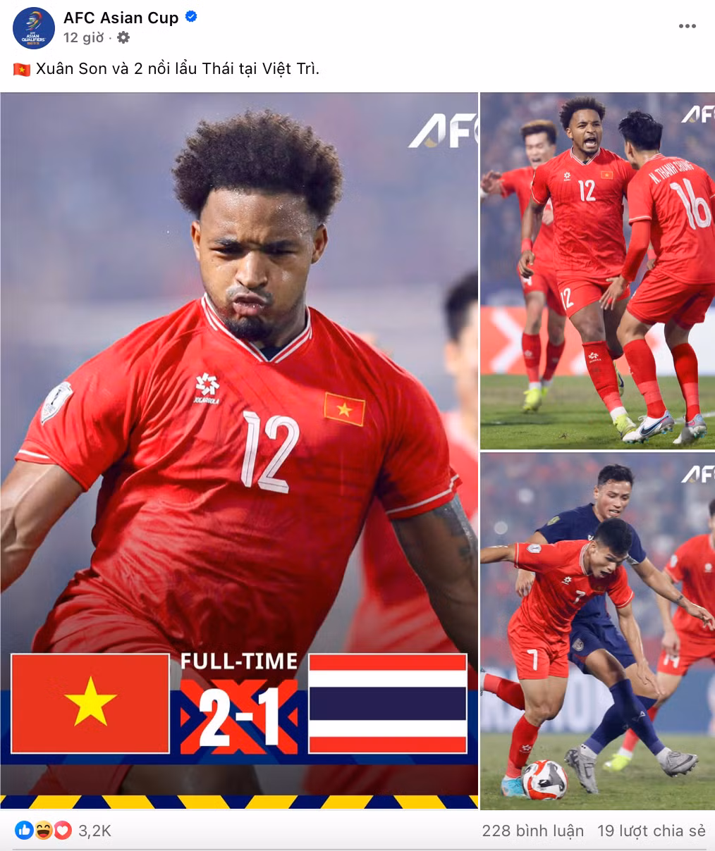 Bài đăng bắt trend cực mạnh của fanpage AFC Asian Cup.
