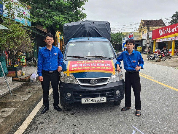 Chuyến xe hướng về đồng bào vùng lũ phía Bắc của đoàn viên thanh niên huyện Thanh Chương.