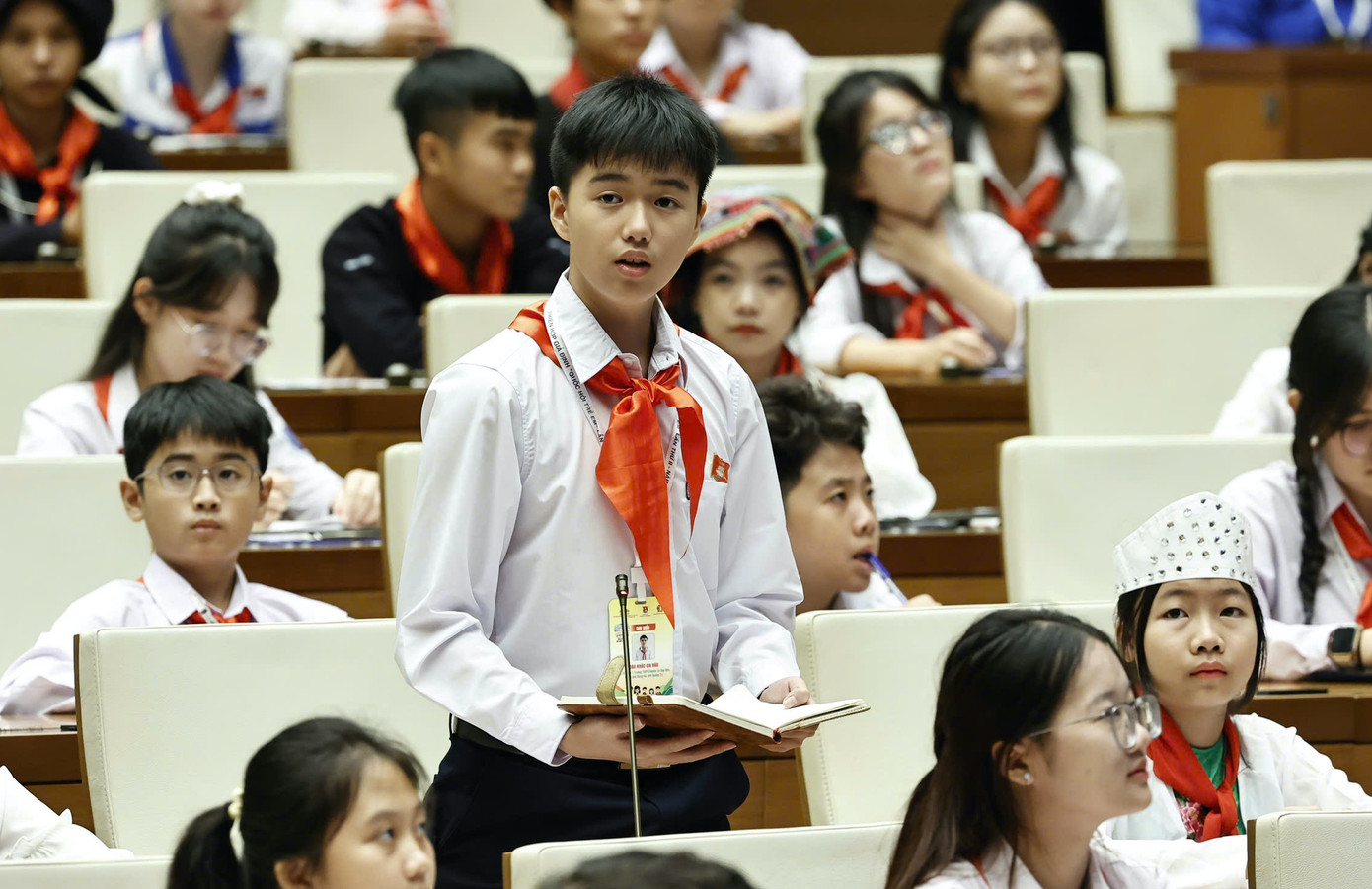 Sôi nổi phiên chất vấn tại Phiên họp giả định "Quốc hội trẻ em" lần thứ II, năm 2024.