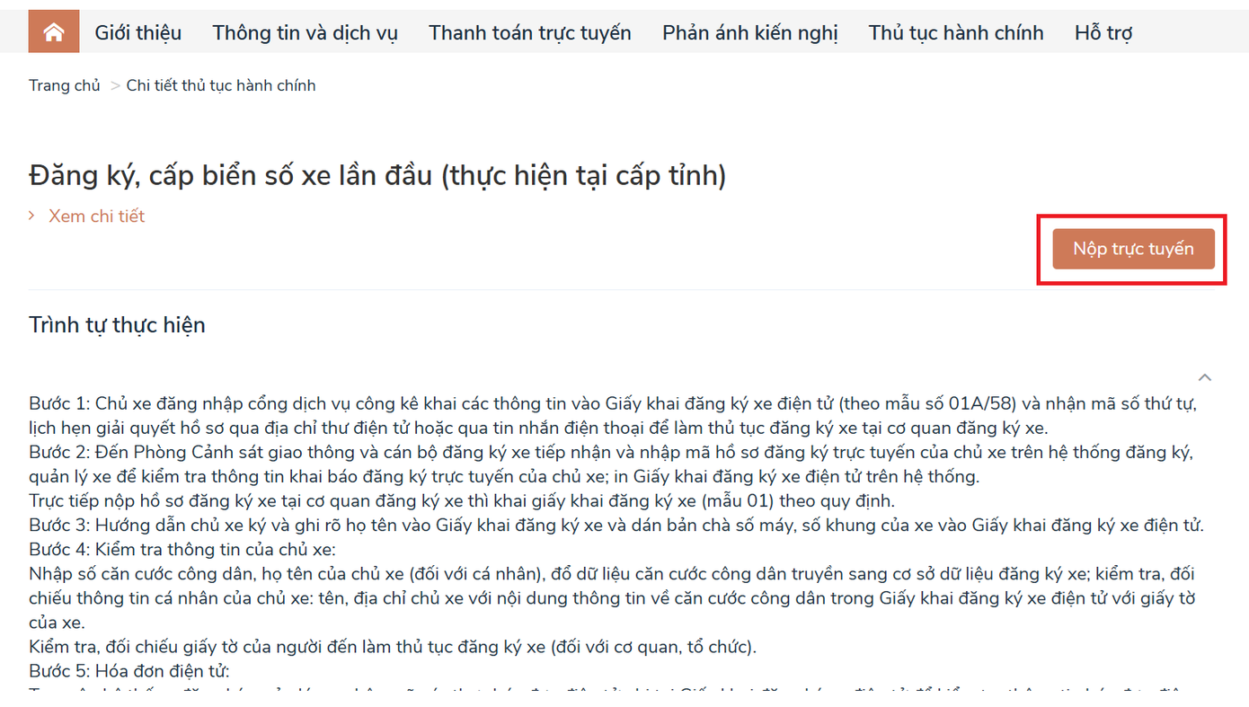 Hướng dẫn thủ tục đăng ký xe online trên Cổng dịch vụ công. Hướng dẫn thủ tục đăng ký xe online trên Cổng dịch vụ công.