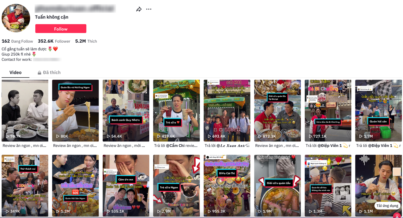 Tài khoản mới của Nờ Ô Nô nhận về hàng triệu lượt xem và hàng trăm nghìn người theo dõi. Tài khoản mới của Nờ Ô Nô nhận về hàng triệu lượt xem và hàng trăm nghìn người theo dõi.