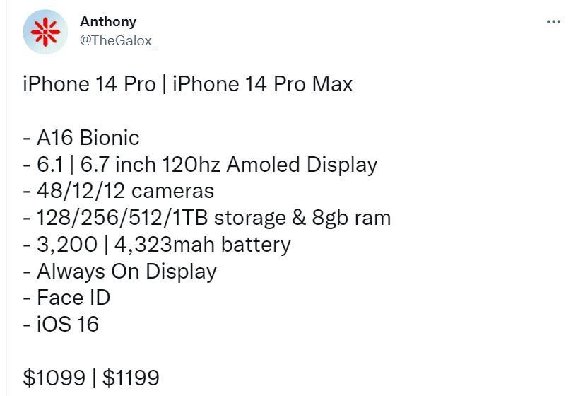 Hé lộ mới nhất về giá của iPhone 14 dòng Pro. Hé lộ mới nhất về giá của iPhone 14 dòng Pro.