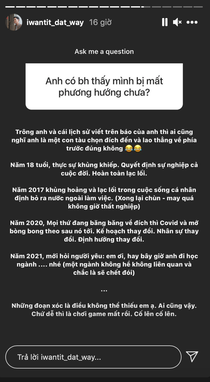 Dù thành đạt trong sự nghiệp, thế nhưng không ít lần Quang Đạt gặp chơi vơi trong cuộc sống.