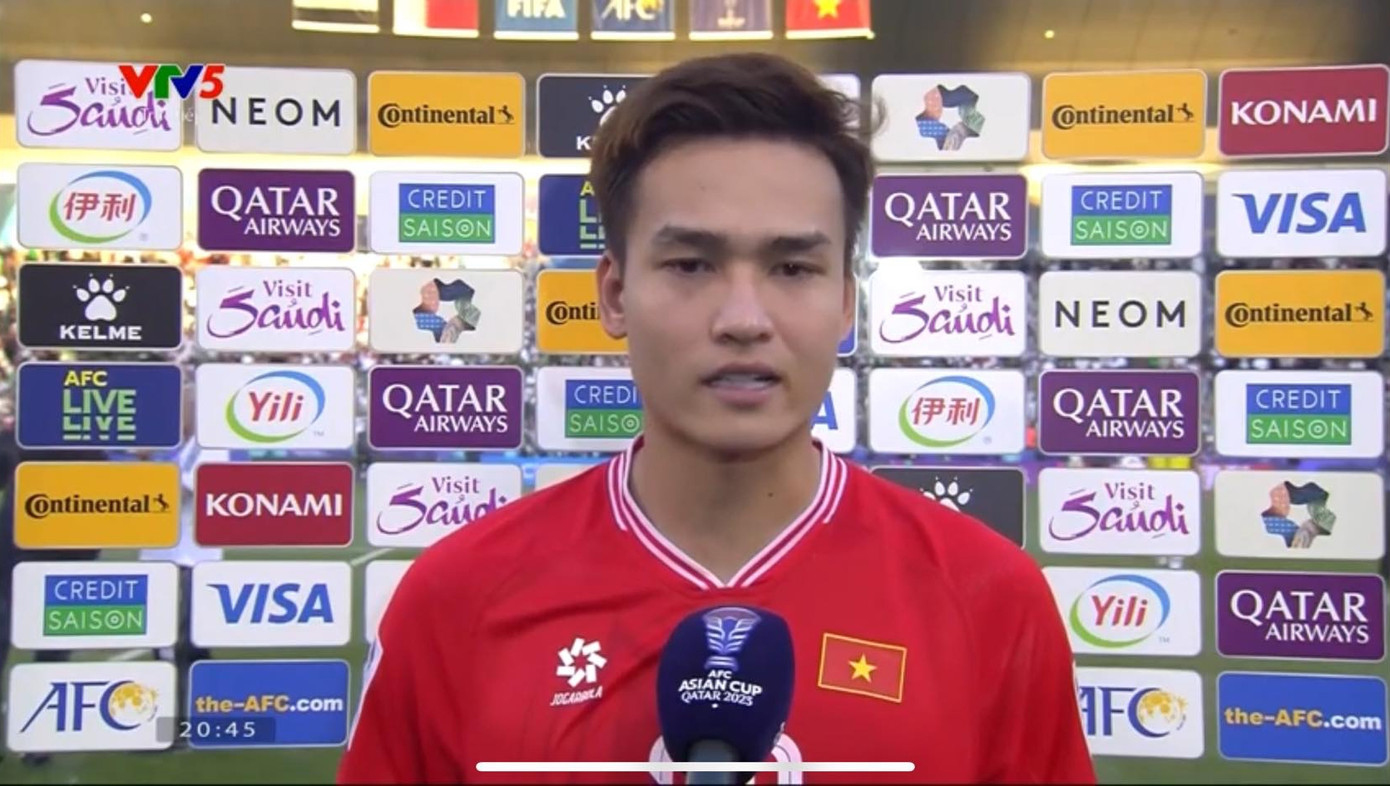 Bùi Hoàng Việt Anh trả lời phỏng vấn sau trận đấu. (Ảnh chụp màn hình)