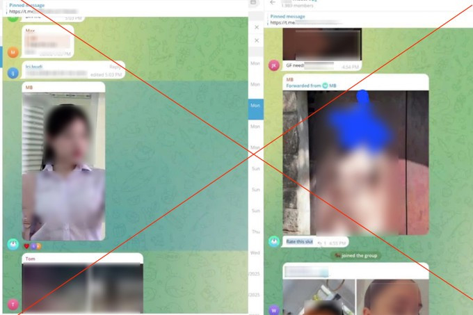 Hình ảnh mặt nữ sinh THPT ở TP Nha Trang bị cắt ghép vào hình ảnh nhạy cảm trên mạng xã hội. (Ảnh chụp màn hình)