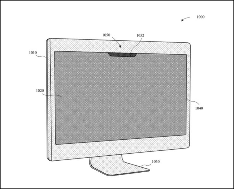 Hình ảnh bằng sáng chế Apple khi tích hợp Face ID trên máy iMac. Hình ảnh bằng sáng chế Apple khi tích hợp Face ID trên máy iMac.
