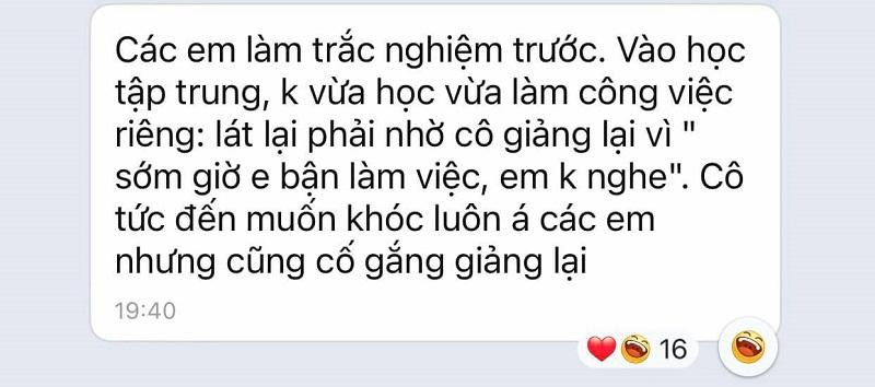 Cô giáo đã 'tức đến phát khóc' rồi nhưng vẫn phải cố giảng lại vì tụi học sinh lầy lội.
