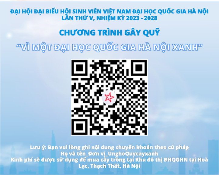 Quỹ trực tuyến “Vì một Đại học Quốc gia Hà Nội xanh". Quỹ trực tuyến “Vì một Đại học Quốc gia Hà Nội xanh".