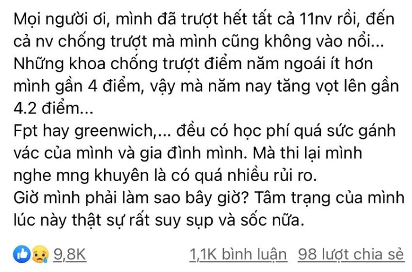 Một số thí sinh trải lòng khi điểm chuẩn năm 2021 tăng đột biến. Một số thí sinh trải lòng khi điểm chuẩn năm 2021 tăng đột biến.