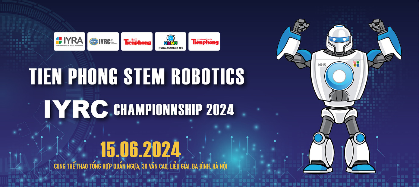 Tiền Phong Stem Robotics - IYRC CHAMPIONSHIP 2024 được tổ chức vào tháng 6/2024 và chia thành các giai đoạn bao gồm: Phát động cuộc thi, đăng ký tham dự, huấn luyện thi đấu. Ngày thi đấu chung kết: 15/6/2024. Địa điểm: Cung Thể Thao Quần Ngựa, Hà Nội.
