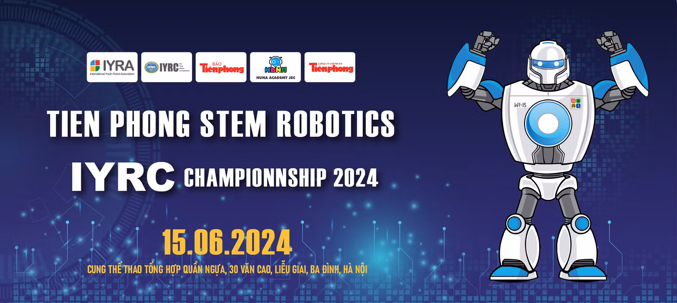 Tiền Phong Stem Robotics - IYRC CHAMPIONSHIP 2024 được tổ chức vào tháng 6/2024 và chia thành các giai đoạn bao gồm: Phát động cuộc thi, đăng ký tham dự, huấn luyện thi đấu. Ngày thi đấu chung kết: 15/6/2024. Địa điểm: Cung Thể Thao Quần Ngựa, Hà Nội. Tiền Phong Stem Robotics - IYRC CHAMPIONSHIP 2024 được tổ chức vào tháng 6/2024 và chia thành các giai đoạn bao gồm: Phát động cuộc thi, đăng ký tham dự, huấn luyện thi đấu. Ngày thi đấu chung kết: 15/6/2024. Địa điểm: Cung Thể Thao Quần Ngựa, Hà Nội.