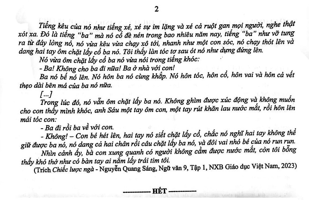 Đề thi môn Văn vào lớp 10 tại Thanh Hóa năm 2024.