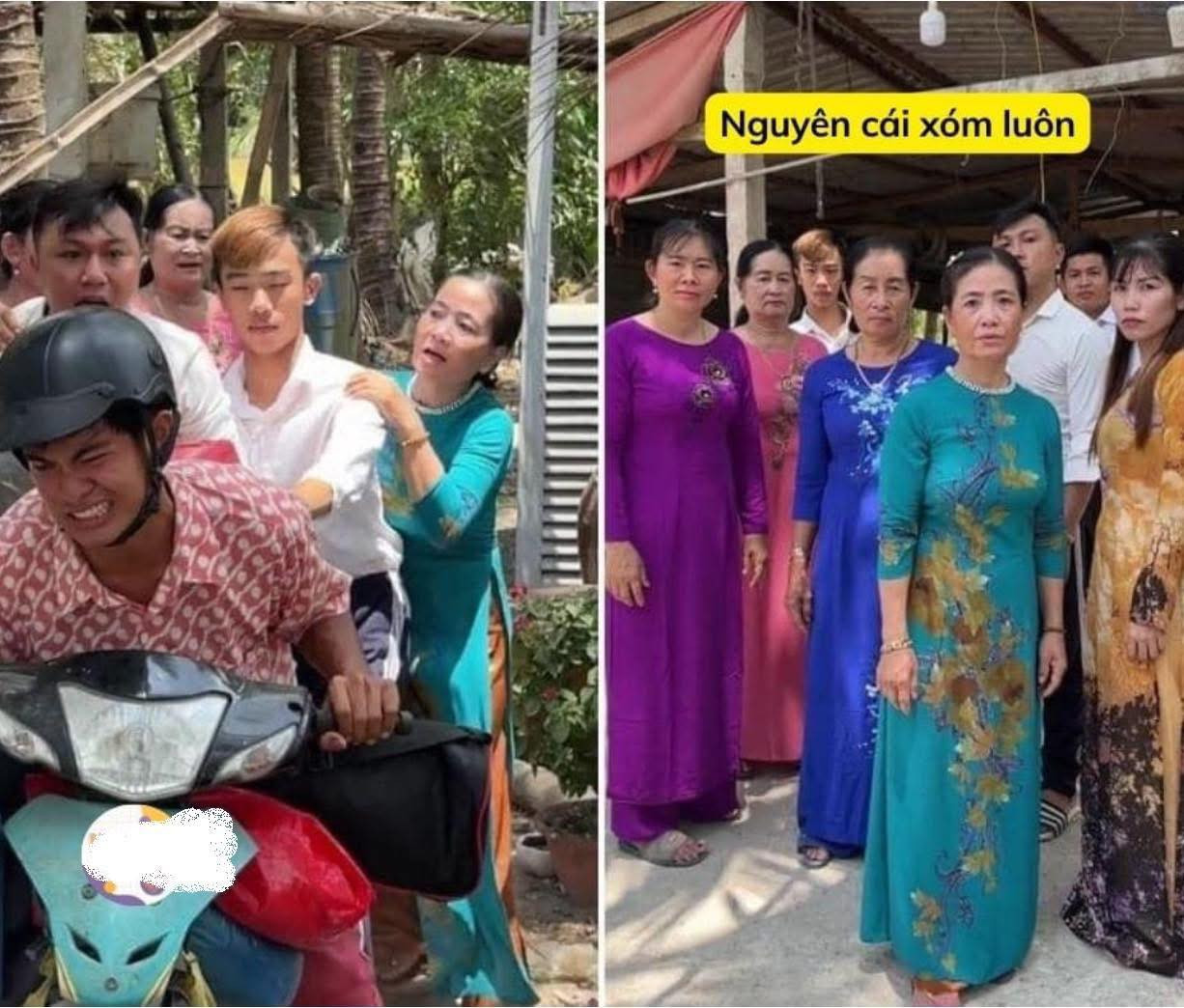 Trong một vài cảnh quay cần đông người, anh chàng còn huy động cả xóm ra diễn cùng khiến nhiều người ngỡ ngàng. Ảnh: Tổng hợp từ Internet