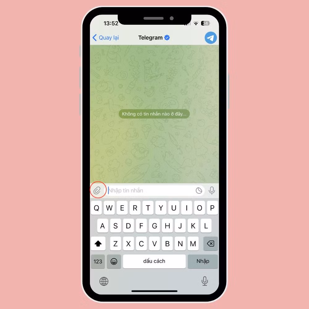 Nhấn vào biểu tượng ghim và chọn hình ảnh.