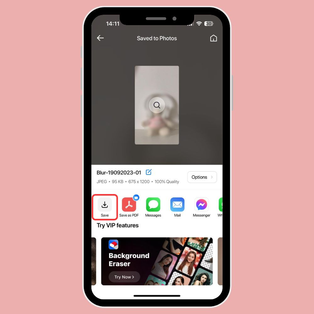 Nhấn lệnh Lưu để tải ảnh về máy. Nhấn lệnh Lưu để tải ảnh về máy.