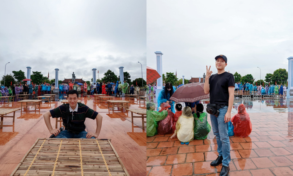 MC Trần Ngọc tại điểm cầu ở Thái Bình. (Ảnh: FBNV) MC Trần Ngọc tại điểm cầu ở Thái Bình. (Ảnh: FBNV)