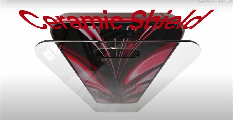 iPhone 15 Pro sẽ được trang bị màn hình có mặt kính Ceramic Shield cho khả năng chống va đập tốt. (Ảnh: 4RMD)