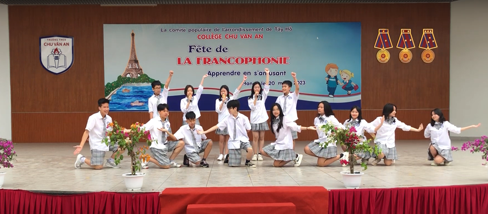 Hoạt động trong Ngày hội Pháp ngữ của Trường THCS Chu Văn An.