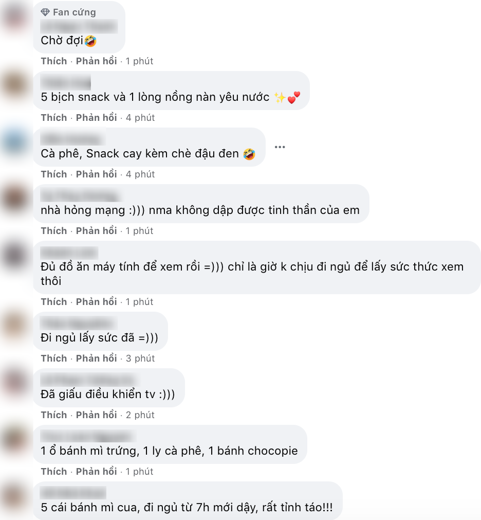 Các owker hào hứng để lại bình luận "khoe" sự chuẩn bị để "thức trọn đêm nay".