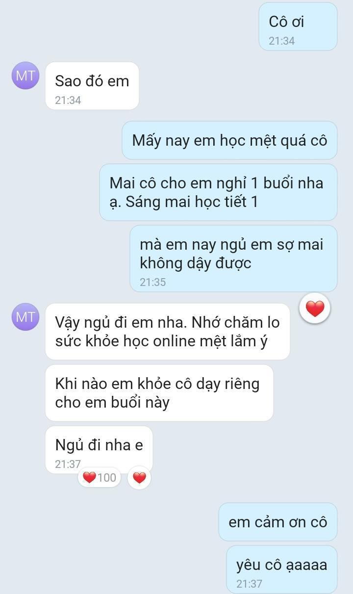 Lời nhắn nhủ ấm áp của cô giáo gửi tới học trò.