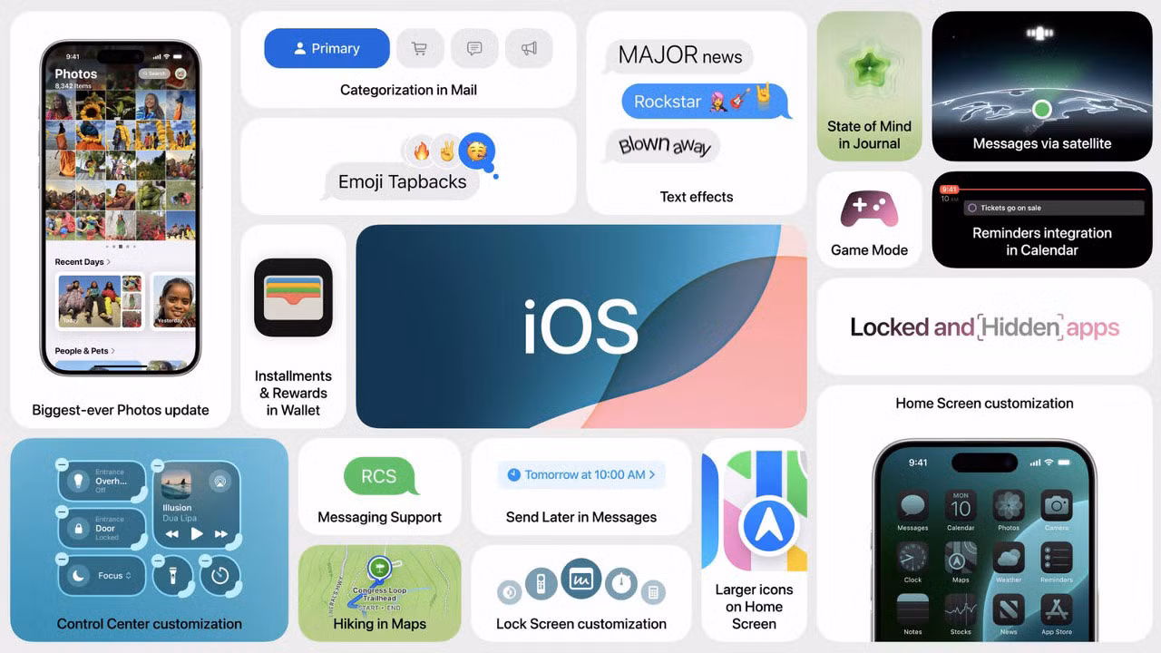 Apple ra mắt iOS 18 với hàng loạt tính năng mới. Apple ra mắt iOS 18 với hàng loạt tính năng mới.