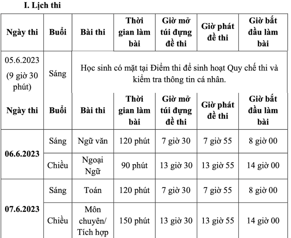 Ngày 6 và 7/6: Diễn ra kỳ thi tuyển sinh vào lớp 10. Ngày 6 và 7/6: Diễn ra kỳ thi tuyển sinh vào lớp 10.