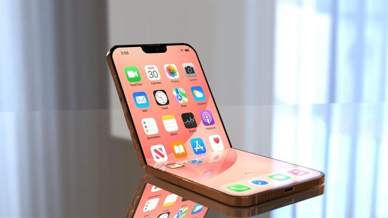 Chiếc iPhone có thể gập lại đầu tiên có thể trang bị tấm nền hybrid OLED. (Ảnh: Cult of Mac) Chiếc iPhone có thể gập lại đầu tiên có thể trang bị tấm nền hybrid OLED. (Ảnh: Cult of Mac)
