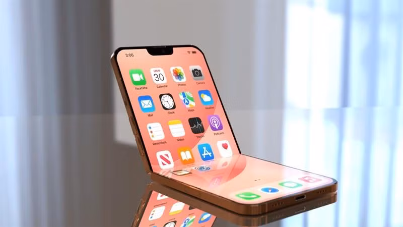 Chiếc iPhone có thể gập lại đầu tiên có thể trang bị tấm nền hybrid OLED. (Ảnh: Cult of Mac)