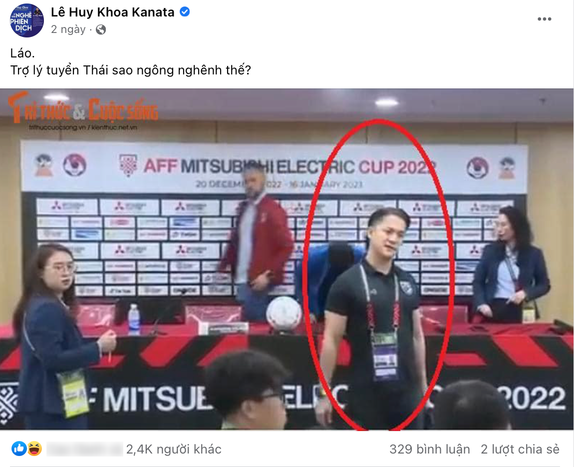 Ông Lê Huy Khoa - trợ lý ngôn ngữ của HLV Park Hang-seo cũng bày tỏ bức xúc về thái độ của trợ lý HLV ĐT Thái Lan.