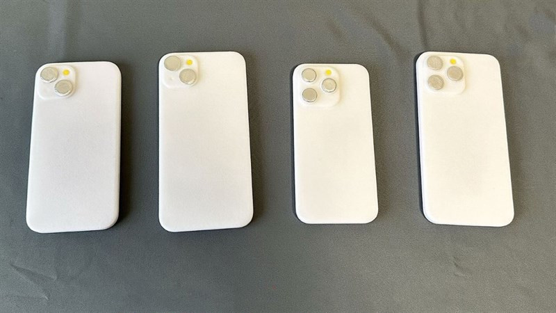 Các mô hình in 3D dự kiến của các mẫu iPhone 15. (Ảnh: Mac Otakara) Các mô hình in 3D dự kiến của các mẫu iPhone 15. (Ảnh: Mac Otakara)
