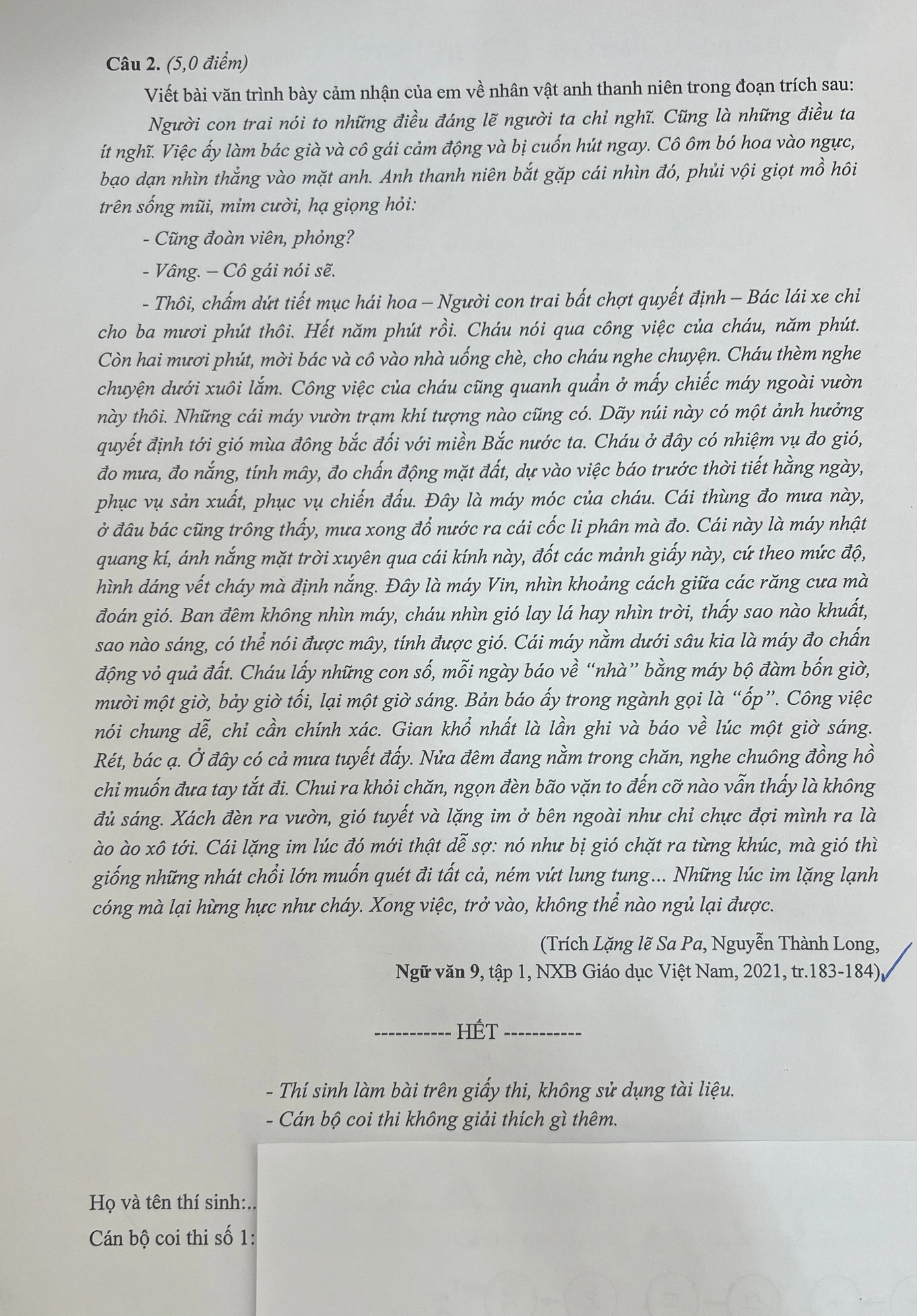 Đề thi Ngữ văn vào lớp 10 năm 2024 tại Hải Phòng. Đề thi Ngữ văn vào lớp 10 năm 2024 tại Hải Phòng.
