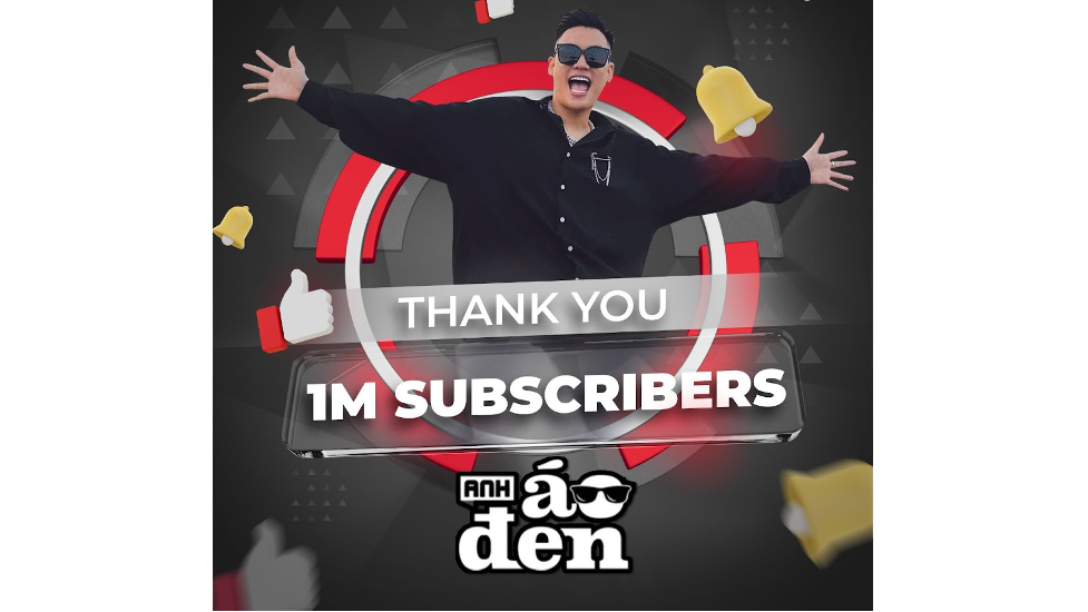 Kênh YouTube Anh Áo Đen hiện có hơn 1 triệu subscribe. Kênh YouTube Anh Áo Đen hiện có hơn 1 triệu subscribe.