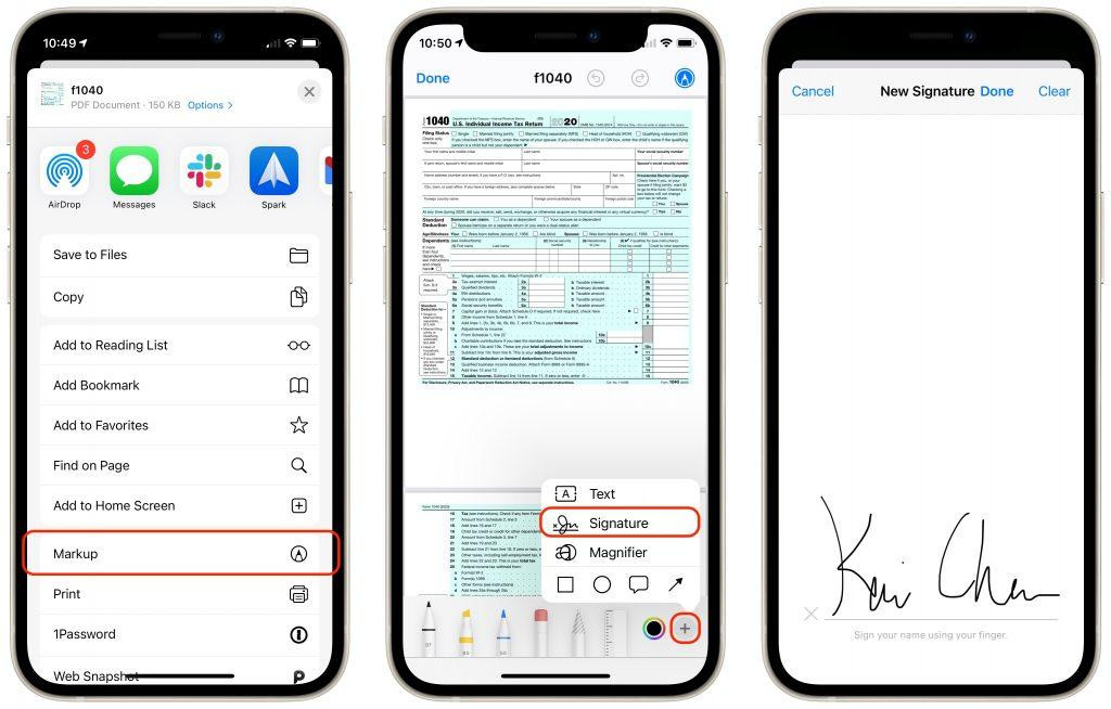 Thêm chữ ký trên iOS. Thêm chữ ký trên iOS.
