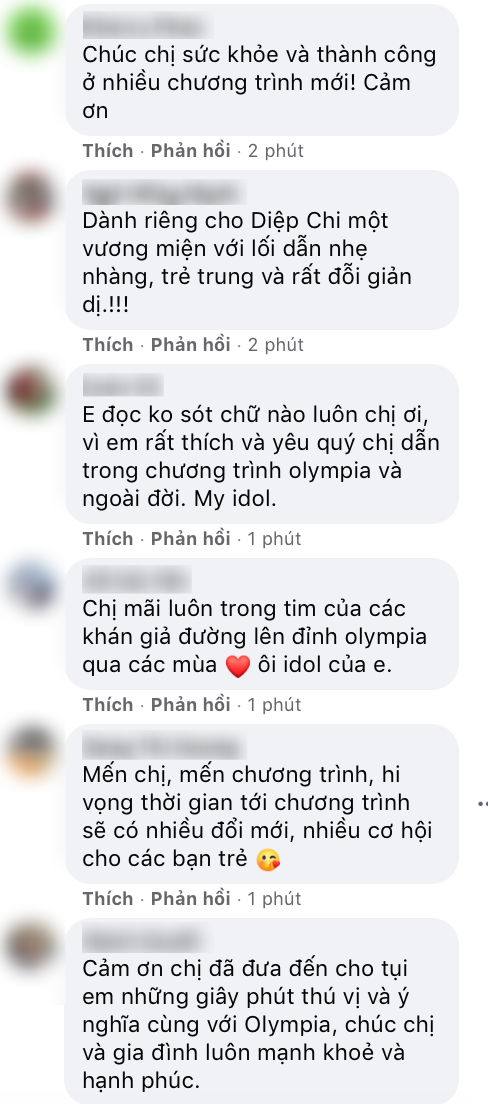 Một số bình luận của cộng đồng mạng dưới bài đăng của MC Diệp Chi. Một số bình luận của cộng đồng mạng dưới bài đăng của MC Diệp Chi.