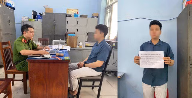 Đối tượng N.T.T.N tại cơ quan Công an.