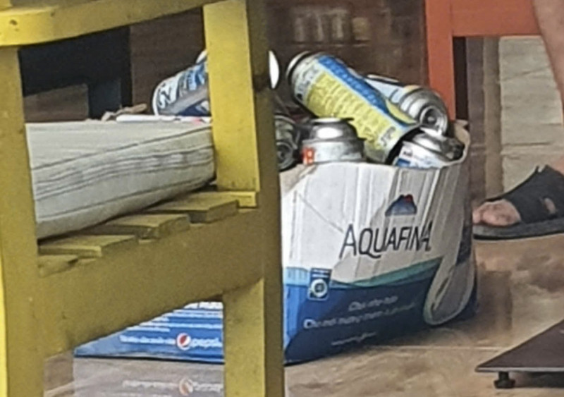 Một số bình gas mini thu tại hiện trường. Một số bình gas mini thu tại hiện trường.