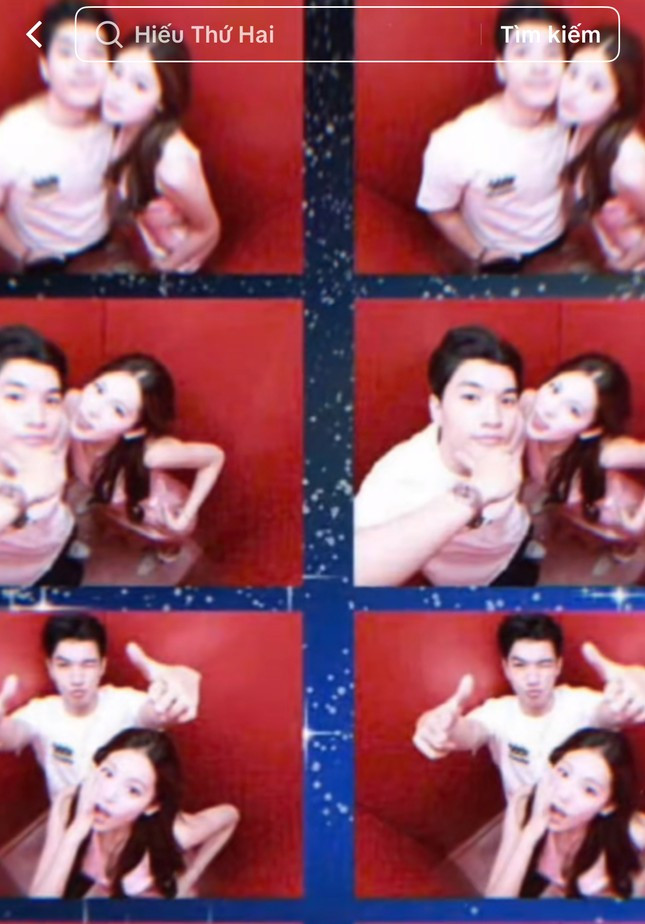 Ảnh chụp photobooth của HIEUTHUHAI và Tăng Mỹ Hàn lan truyền trên mạng xã hội tối 17/6.